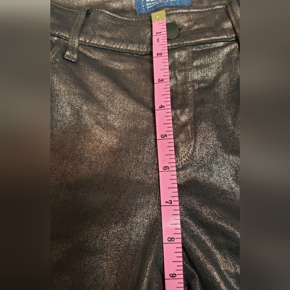 Old Navy Women's Rockstar Mid Rise Skinny Black Brown Copper Metalic Size 6 - Picture 9 of 14